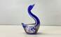 2 Blown Cobalt Blue Swans Glass Sculptures Ceramic Art Figurines image number 3