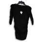 Womens Black Round Neck Ruched Cut Out Short Bodycon Dress Size Small image number 1