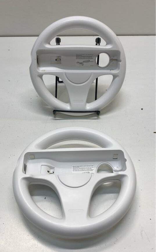 Set Of 2 Nintendo Wii Steering Wheels- White image number 1