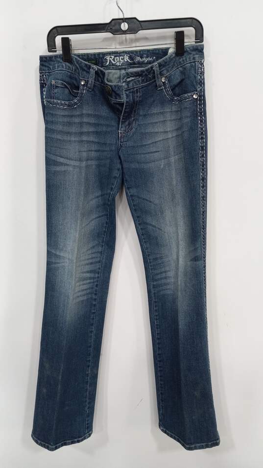Wrangler Rock 47 Women's Low Rise Blue Jeans Size 5/34 image number 1