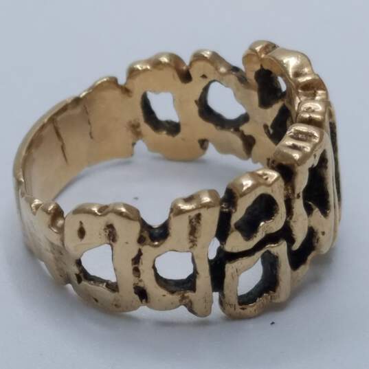 Modern 14K Gold Vintage Abstract Open Work Sz 9.5 Ring 10.6g FOR PARTS image number 3
