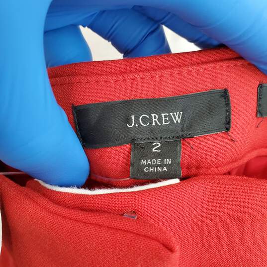 J. Crew Red Kate Tapered Pant WM Size 2 NWT image number 3