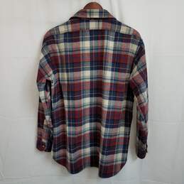 Vintage Pendleton red blue wool button up shirt made in USA L alternative image