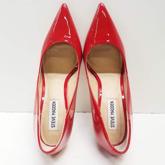 Steve Madden Vala Red Patent Leather Heels Women's Size 8 M image number 6