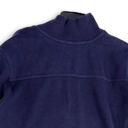 Mens Blue Long Sleeve Mock Neck Quarter Zip Pullover Sweater Size 2XL image number 4
