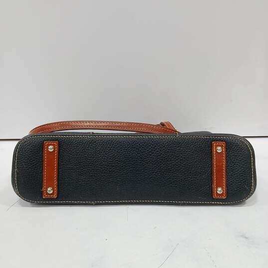 Dooney & Bourke Black & Tan Leather Tote Shoulder Bag image number 3