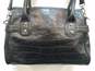 B. Makowsky Black Leather Croc Embossed Small Shoulder Satchel bag Handbag image number 4