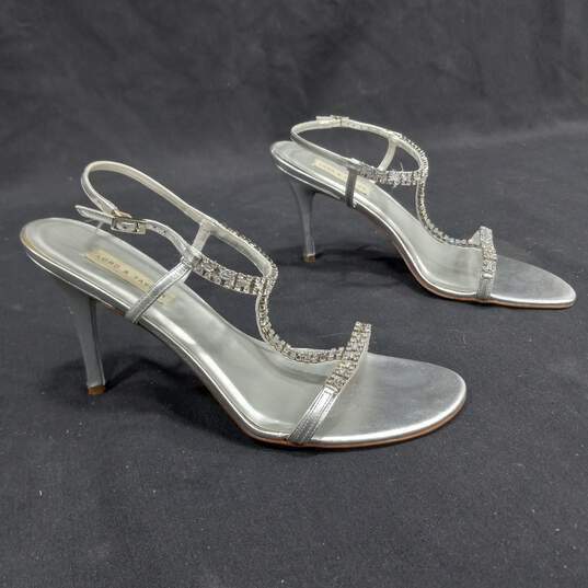 Lord & Taylor 719A Dazzle 93 Silver Metallic Heels Size 9M IOB image number 2