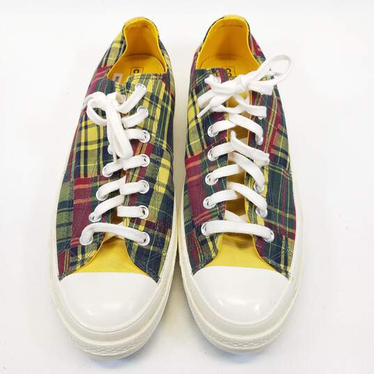 Converse Chuck Taylor Men's Shoes Yellow Plaid Size 11 image number 6