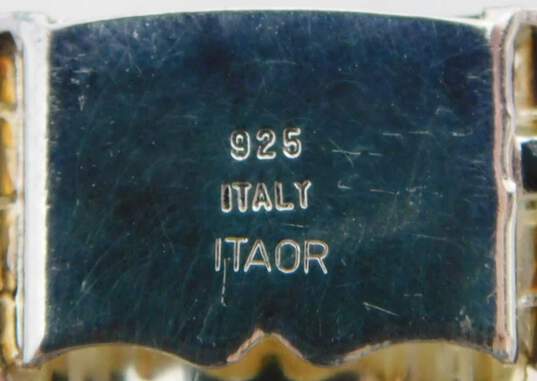 Itaor Italy 925 Unique Etched & Textured Concave Wide Omega Chain Bracelet 31.6g image number 5