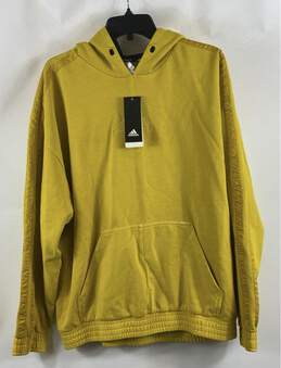 NWT Adidas Mens Yellow DP Daniel Patrick Heavy Pockets Pullover Hoodie Size L