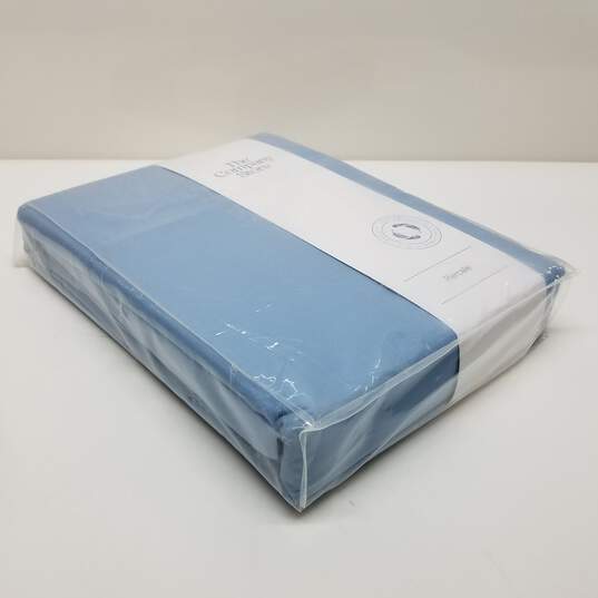 The Company Store Percale Sheet Set Porcelain Blue 100% Cotton image number 4