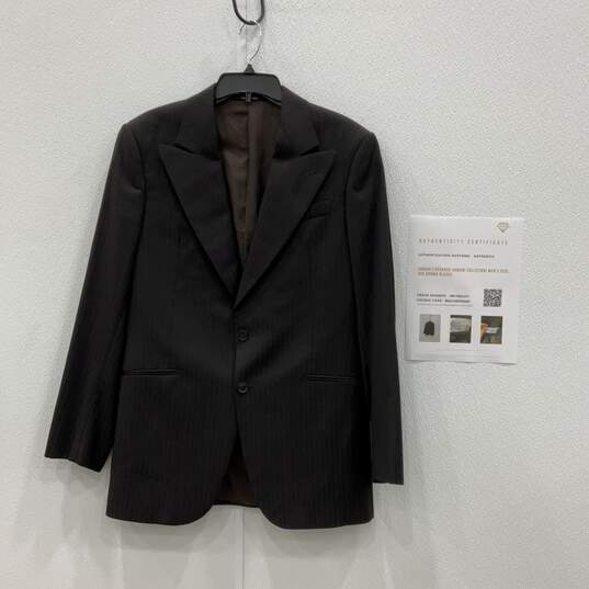 Armani Collezioni Mens Brown Peak Lapel Two Button Blazer Size 40R With COA image number 1