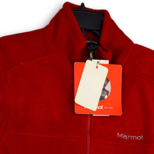 NWT Mens Red Fleece Mock Neck Sleeveless Full-Zip Vest Size Large image number 1