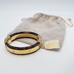 Michael Kors - Est.1981 Gold Tone Fauxtortise  - Shell Hinge 2 1/2 Bracelet W/Tag 53.0g alternative image