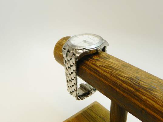 Burberry BU1852 Swiss Made 5 Jewels Silver Tone Chunky Dress Watch 127.8g image number 2