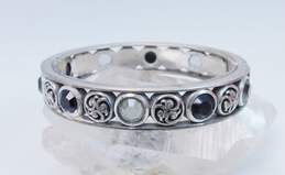 Brighton Designer Silver Tone & Rhinestone Hinged Bangle Bracelet 46.2g