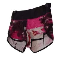 Athleta Womens Pink Black Stretch Elastic Waist Athletic Running Shorts Size 4 alternative image