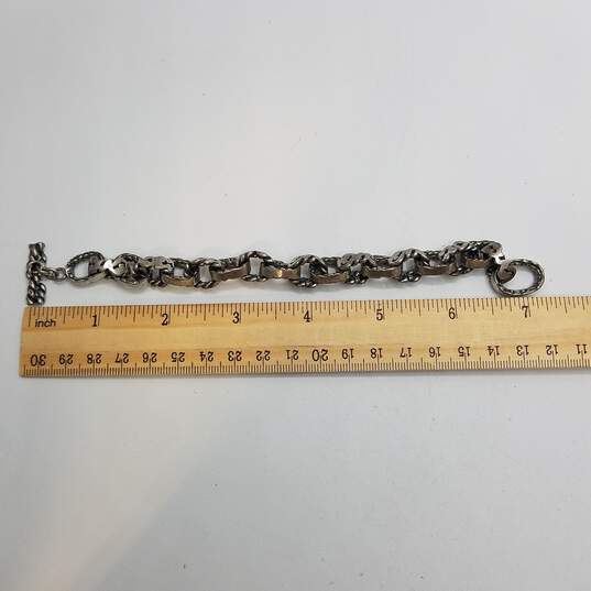 Diesel Sterling Silver Heavy Link Toggle Men's 8.5in Bracelet 57.9g image number 6