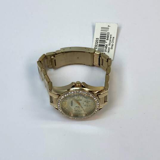 Designer Fossil Riley ES-3203 Multifunction Gold-Tone Analog Quartz Wristwatch image number 2