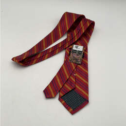 NWT Mens Red Silk Striped Clip-On Adjustable Classic Designer Neck Tie alternative image