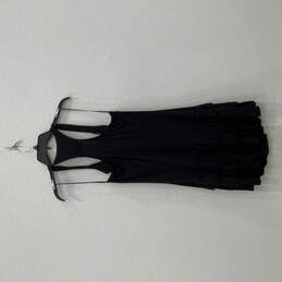 Womens Black Sleeveless Cowl Neck Regular Fit Pullover A-Line Dress Size L alternative image