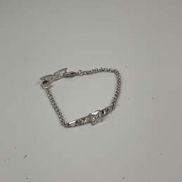 Designer Swarovski Silver-Tone Cubic Zirconia Stone Link Chain Bracelet alternative image