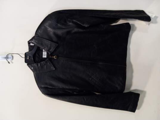 Evan Davies Leather Bomber Jacket Size 4 image number 1