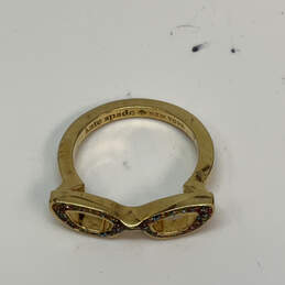 Designer Kate Spade Gold-Tone Goreski Glasses Round Band Ring w/ Dust Bag