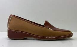 Brunos Firenze Shoes Tan Brown Suede Leather Loafers Shoes Women's Size 38