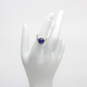 14K White Gold White Sapphire Accent Blue Star Sapphire Ring Size 6 - 3.5g image number 1