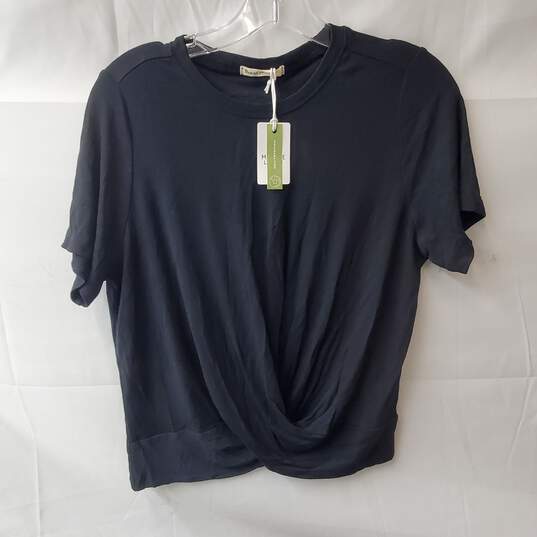 Marine Layer Black Lexi Rib Twist Front Top Size L image number 1