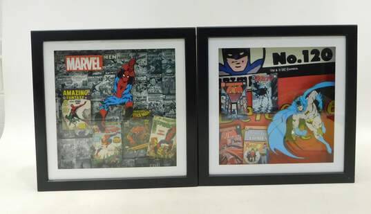 Marvel Spider-Man & DC Comics Batman No. 120 Shadowbox 3D Framed Wall Art image number 1