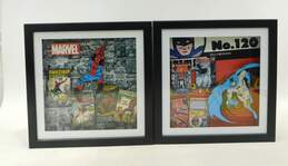 Marvel Spider-Man & DC Comics Batman No. 120 Shadowbox 3D Framed Wall Art