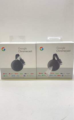 Google Chromecast (3rd Generation) - Charcoal Bundle Lot of 2 IOB