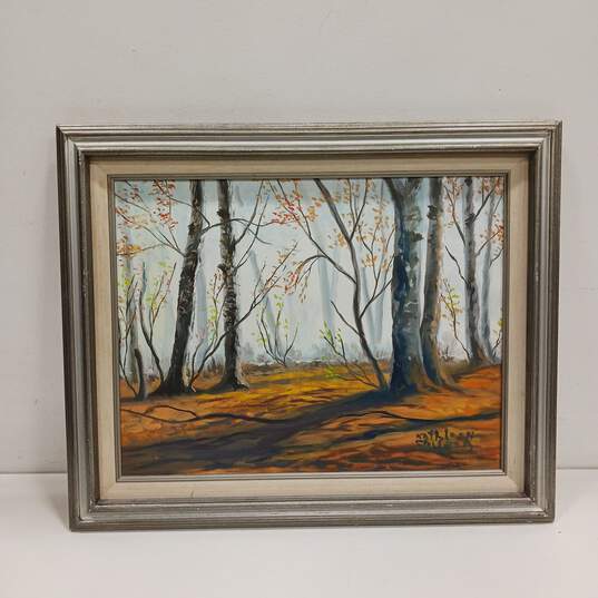 Framed Painting of Forest In The Fall image number 1