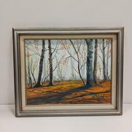 Framed Painting of Forest In The Fall