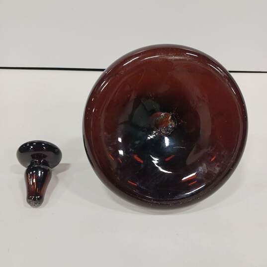Vintage Hand Blown Black Ship Style Amethyst Decanter image number 6