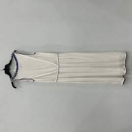 NWT Lauren Ralph Lauren Womens White Blue Embroidered Round Neck Tank Dress Sz M alternative image