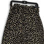 Womens Black Beige Animal Print Straight Leg Paperbag Pants Size Small image number 4