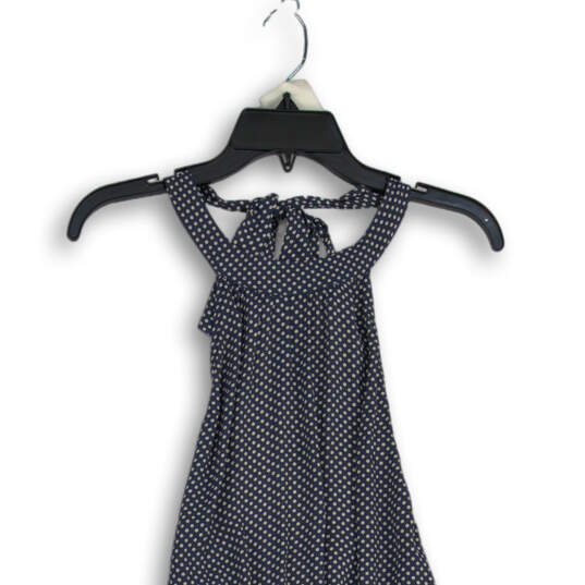 NWT Womens Blue Polka Dot Sleeveless Halter Neck Pullover A-Line Dress Sz L image number 3