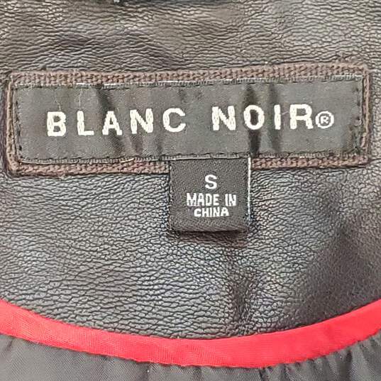 Blanc Noir Women Black Leather Jacket SZ S image number 3