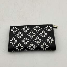 Kate Spade Womens Sylvia Black White Floral Perforated Slim Bifold Wallet alternative image