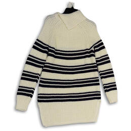 Womens Ivory Chunky Waffle Knit Long Sleeve Pullover Sweater Size 10-12 alternative image