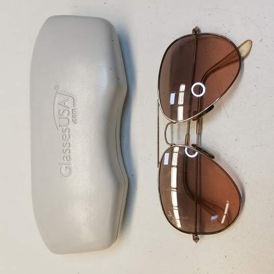 Buy the Ray-Ban Tinted Aviator Sunglasses Large Gold | GoodwillFinds