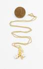 Vintage Crown Trifari White Flower Gold Tone Pendant Necklace 3.7g image number 4