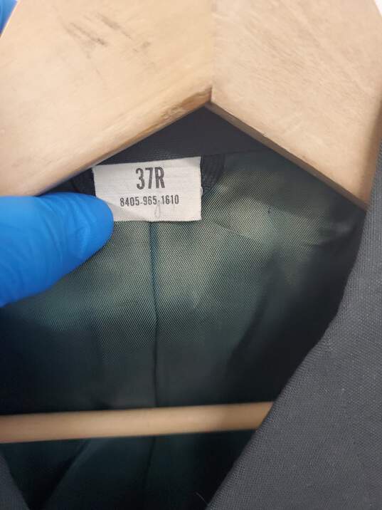 Mns VTG. Army Dark Green Uniform Button Suit Sz 37R Jacket / Sz 8 Trousers image number 6