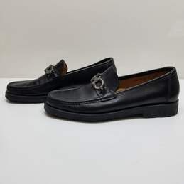 AUTHENTICATED Salvatore Ferragamo Black Leather Loafers Mens Size 10 alternative image