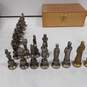 Wooden Box Full Chess Pieces Silver Tone & Gold Tone image number 5
