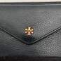 Tory Burch Womens Black Gold Card Organizer Inner Zipper Pocket Wristlet Wallet image number 4